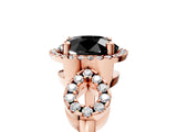 Rose gold Fancy Black Round Cut Cut Halo Diamond Infinity Band with Four-Prong Setting_5