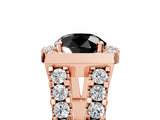 Rose gold Fancy Black Round Cut Cut Halo Split Shank Prong Set Ring_5
