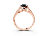 Rose gold Fancy Black Round Cut Cut Pave Split Shank Engagement Ring with Four-Prong Setting_3