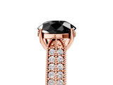Rose gold Fancy Black Round Cut Cut Pave Split Shank Engagement Ring with Four-Prong Setting_5