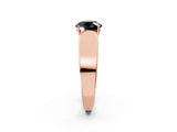 Rose gold Fancy Black Round Cut Diamond Channel Set Solitaire Ring with Four-Prong Setting_14