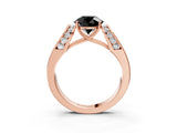Rose gold Fancy Black Round Cut Diamond Channel Set Solitaire Ring with Four-Prong Setting_39