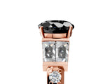Rose gold Fancy Black Round Cut Diamond Engagement Ring with Baguette Side Stones and Channel Set Band_17