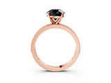 Rose gold Fancy Black Round Cut Diamond Milgrain Pavé Engagement Ring with Four-Prong Setting_3