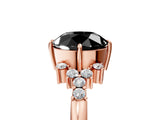 Rose gold Fancy Black Round Cut Diamond Ring with Side Stones and Four-Prong Setting_41