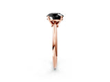 Rose gold Fancy Black Round Cut Diamond Solitaire Engagement Ring with Classic Band and Four-Prong Setting_14