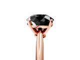 Rose gold Fancy Black Round Cut Diamond Solitaire Engagement Ring with Classic Band and Four-Prong Setting_17