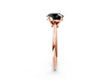 Rose gold Fancy Black Round Cut Diamond Solitaire Engagement Ring with Classic Band and Four-Prong Setting_26