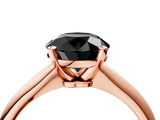 Rose gold Fancy Black Round Cut Diamond Solitaire Engagement Ring with Classic Band and Four-Prong Setting_28