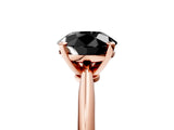 Rose gold Fancy Black Round Cut Diamond Solitaire Engagement Ring with Classic Band and Four-Prong Setting_29