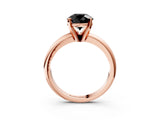 Rose gold Fancy Black Round Cut Diamond Solitaire Engagement Ring with Round Band and Four-Prong Setting_147