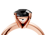 Rose gold Fancy Black Round Cut Diamond Solitaire Engagement Ring with Round Band and Four-Prong Setting_148