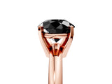Rose gold Fancy Black Round Cut Diamond Solitaire Engagement Ring with Round Band and Four-Prong Setting_149