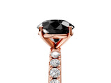Rose gold Fancy Black Round Cut Diamond Solitaire Pavé Band with Four-Prong Setting_5