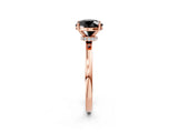 Rose gold Fancy Black Round Cut Diamond Solitaire Ring with Classic Band and Four-Prong Setting_2