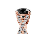 Rose gold Fancy Black Round Cut Diamond Solitaire Ring with Four-Prong Setting and Twisted Pavé Band_5