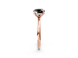 Rose gold Fancy Black Round Cut Diamond Solitaire Ring with Thin Band and Four-Prong Setting_2