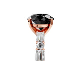 Rose gold Fancy Black Round Cut Diamond Solitaire with Side Baguettes and Channel Set Band_5