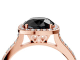 Rose gold Fancy Black Round Cut Halo Round Diamond Pavé Band with Four-Prong Setting_7