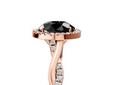 Rose gold Fancy Black Round Cut Halo Twist Band with Four-Prong Setting_17