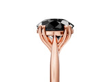 Rose gold Fancy Black Round Cut Solitaire Diamond Ring with Six-Prong Setting and Classic Band_17