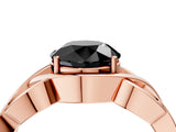 Rose gold Fancy Black Round Cut Solitaire Intertwined Band Prong Setting Ring_4