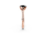 Rose gold Fancy Black Round Cut Solitaire Pavé Band with Four-Prong Setting_2