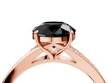 Rose gold Fancy Black Round Cut Solitaire Pavé Band with Four-Prong Setting_4