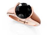 Rose gold Fancy Black Round Cut Solitaire Tension Set Diamond Ring with Split Shank Band_1