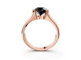 Rose gold Fancy Black Round Cut Solitaire Tension Set Diamond Ring with Split Shank Band_3