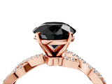 Rose gold Fancy Black Round Cut Solitaire Twisted Pave Band with Four-Prong Setting_7