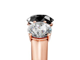 Rose gold Fancy Black Round Cut Three-Stone Diamond Ring with Prong Setting on a Classic Band_17