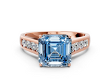 Rose gold Fancy Blue Asscher  Brilliant Channel-Set Solitaire Ring with Four-Prong Setting_53