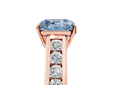 Rose gold Fancy Blue Asscher  Brilliant Channel-Set Solitaire Ring with Four-Prong Setting_58