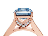 Rose gold Fancy Blue Asscher  Brilliant Cut Diamond Engagement Ring with Pavé Band and Four-Prong Setting_83