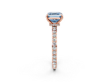 Rose gold Fancy Blue Asscher  Brilliant Pavé Band Solitaire with Four-Prong Setting_53