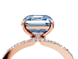 Rose gold Fancy Blue Asscher  Brilliant Pavé Band Solitaire with Four-Prong Setting_55