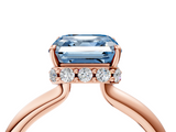 Rose gold Fancy Blue Asscher  Brilliant Solitaire Engagement Ring with Six-Prong Setting and Classic Band_22