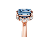Rose gold Fancy Blue Asscher  Brilliant Solitaire Engagement Ring with Six-Prong Setting and Classic Band_23