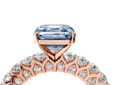 Rose gold Fancy Blue Asscher  Brilliant Solitaire with Pavé Band and Four-Prong Setting_4