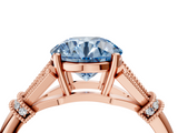 Rose gold Fancy Blue Asscher  Brilliant Solitaire with Pave Band and Four-Prong Setting_4