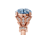 Rose gold Fancy Blue Asscher  Brilliant Solitaire with Pave Band and Four-Prong Setting_5
