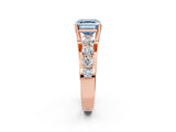Rose gold Fancy Blue Asscher  Brilliant Solitaire with Side Stones on a Pave Band and Four-Prong Setting_26
