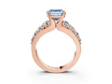 Rose gold Fancy Blue Asscher  Brilliant Solitaire with Side Stones on a Pave Band and Four-Prong Setting_32