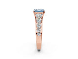 Rose gold Fancy Blue Asscher Cut Brilliant Diamond Pavé Band with Six-Prong Setting_2