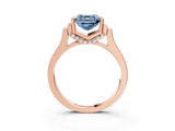 Rose gold Fancy Blue Asscher Cut Brilliant Solitaire Diamond Ring with Channel Set Band and Bar Prong Setting_3