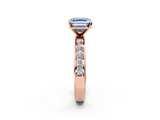 Rose gold Fancy Blue Asscher  Cut Channel Set Diamond Engagement Ring with Four-Prong Setting_2