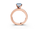 Rose gold Fancy Blue Asscher  Cut Channel Set Diamond Engagement Ring with Four-Prong Setting_3