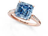 Rose gold Fancy Blue Asscher  Cut Channel Set Solitaire Engagement Ring with Four-Prong Setting_1