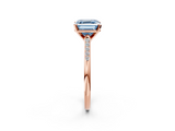 Rose gold Fancy Blue Asscher  Cut Channel Set Solitaire Engagement Ring with Four-Prong Setting_2